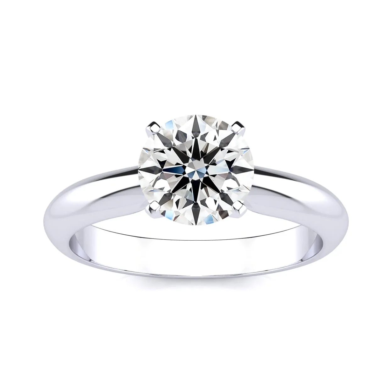 0.90 Carat Lab Grown Diamond Solitaire Ring In 14K White Gold