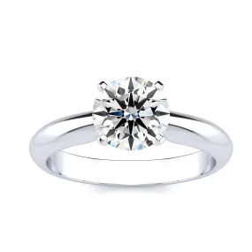 0.90 Carat Lab Grown Diamond Solitaire Ring In 14K White Gold