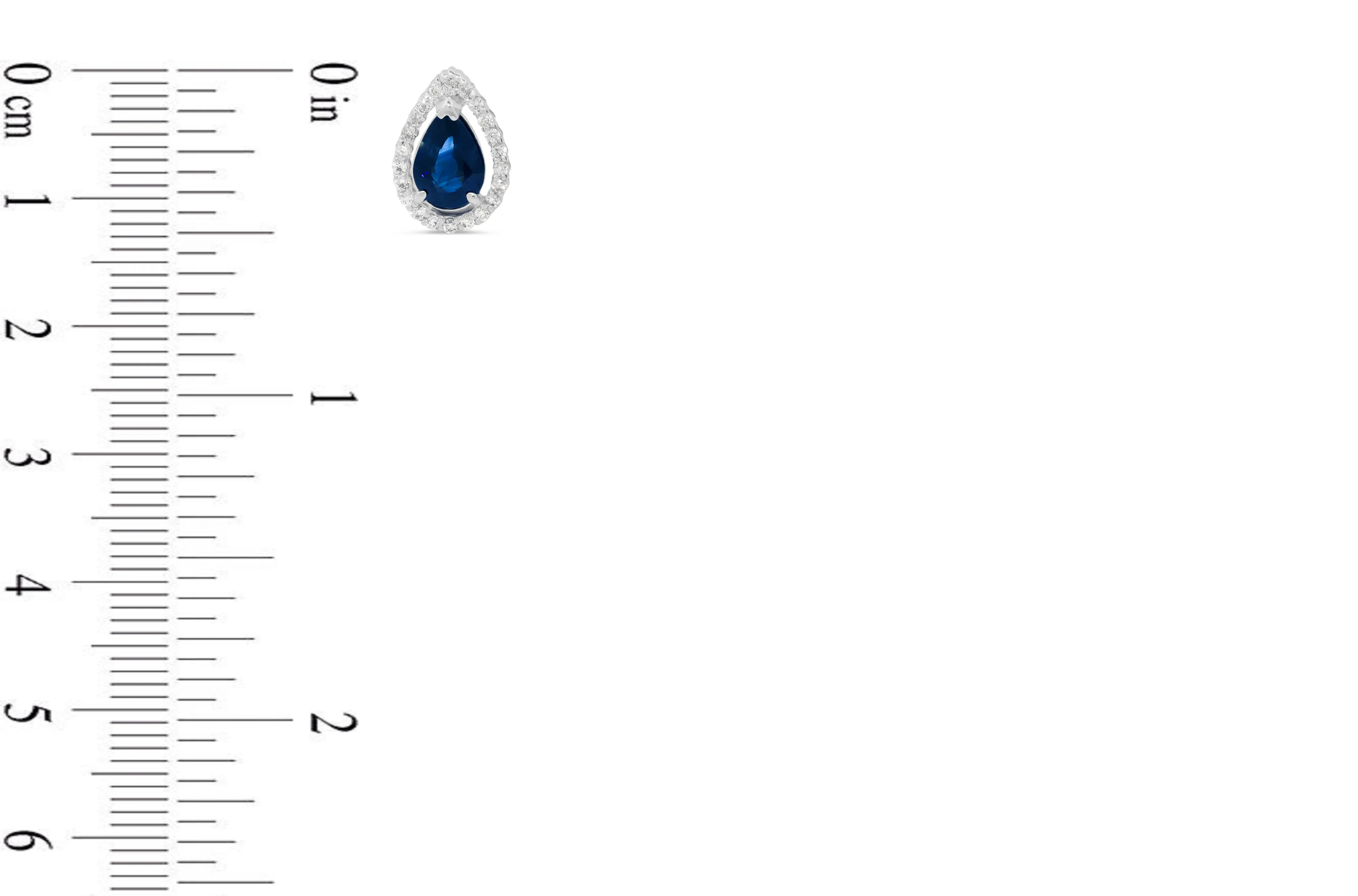 2.48 CT Pear Blue Sapphire Diamond Earring 0.37 CT TW Diamonds 14K White Gold SER003