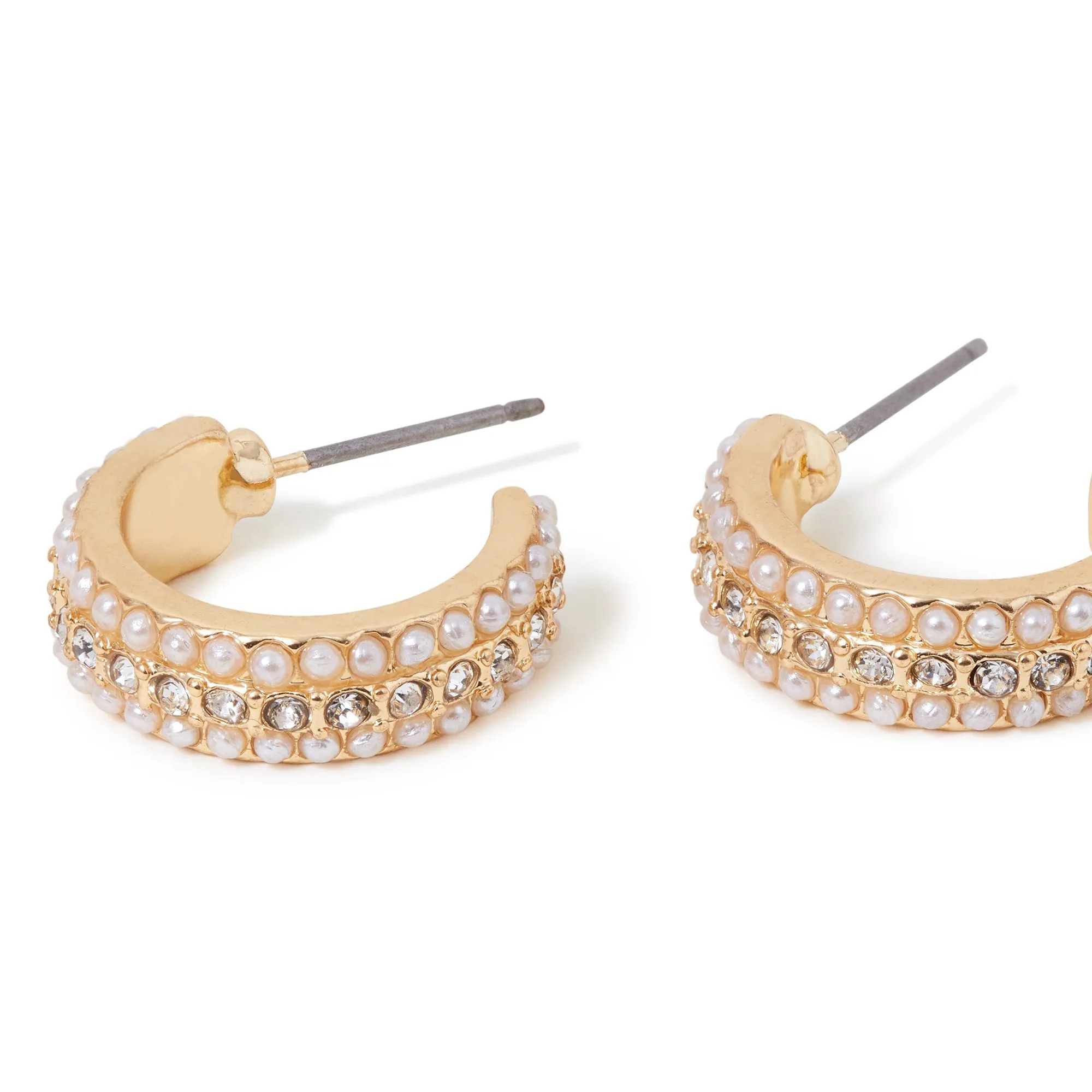 Accessorize London Women's Pearl And Crystal Hoop Earring