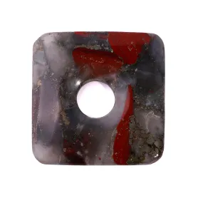 African Bloodstone  50mm Square Donut - Pendant