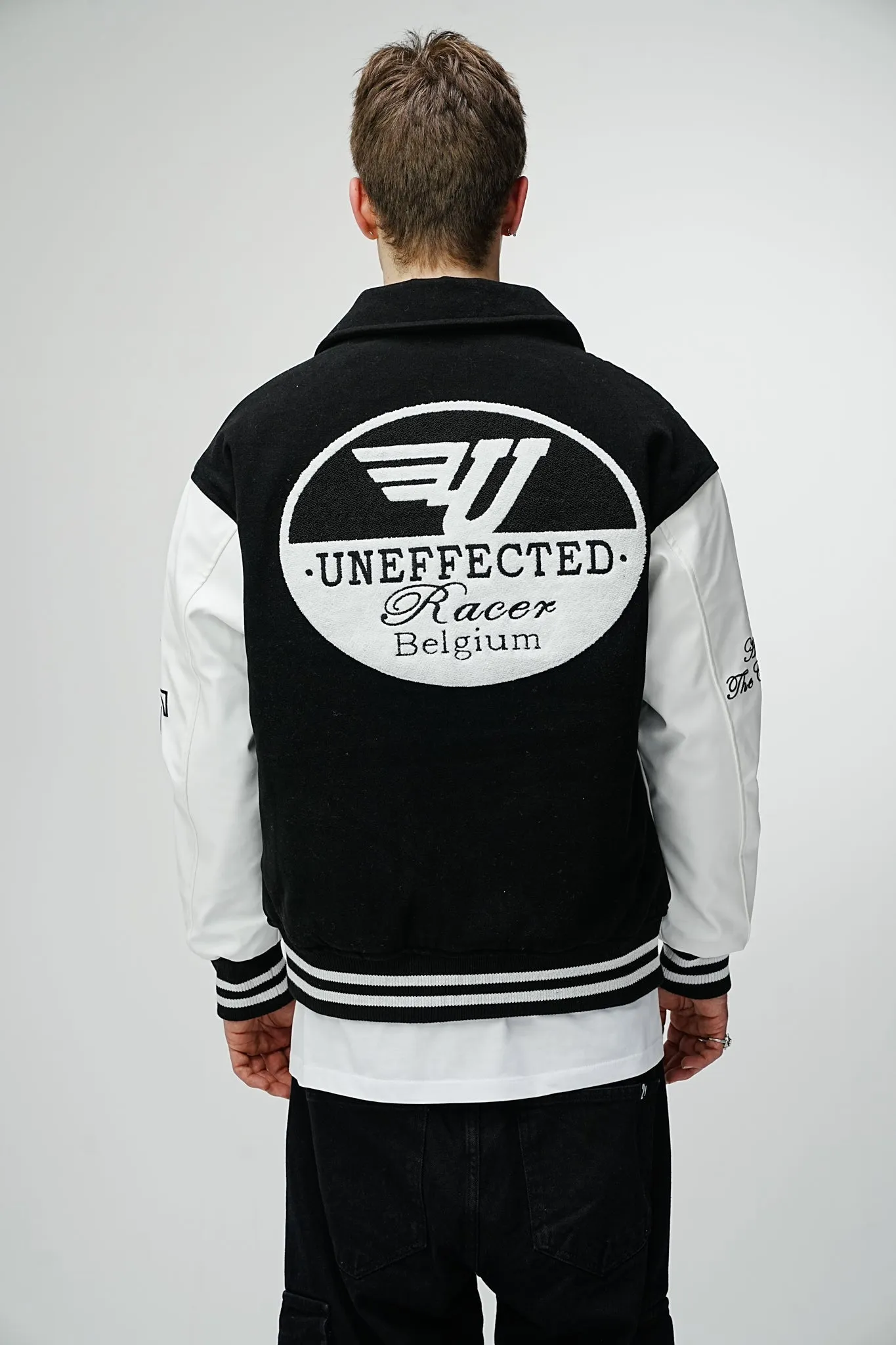 Airdrop Racer Varsity Jacket - Jet Black