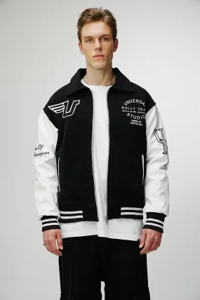 Airdrop Racer Varsity Jacket - Jet Black