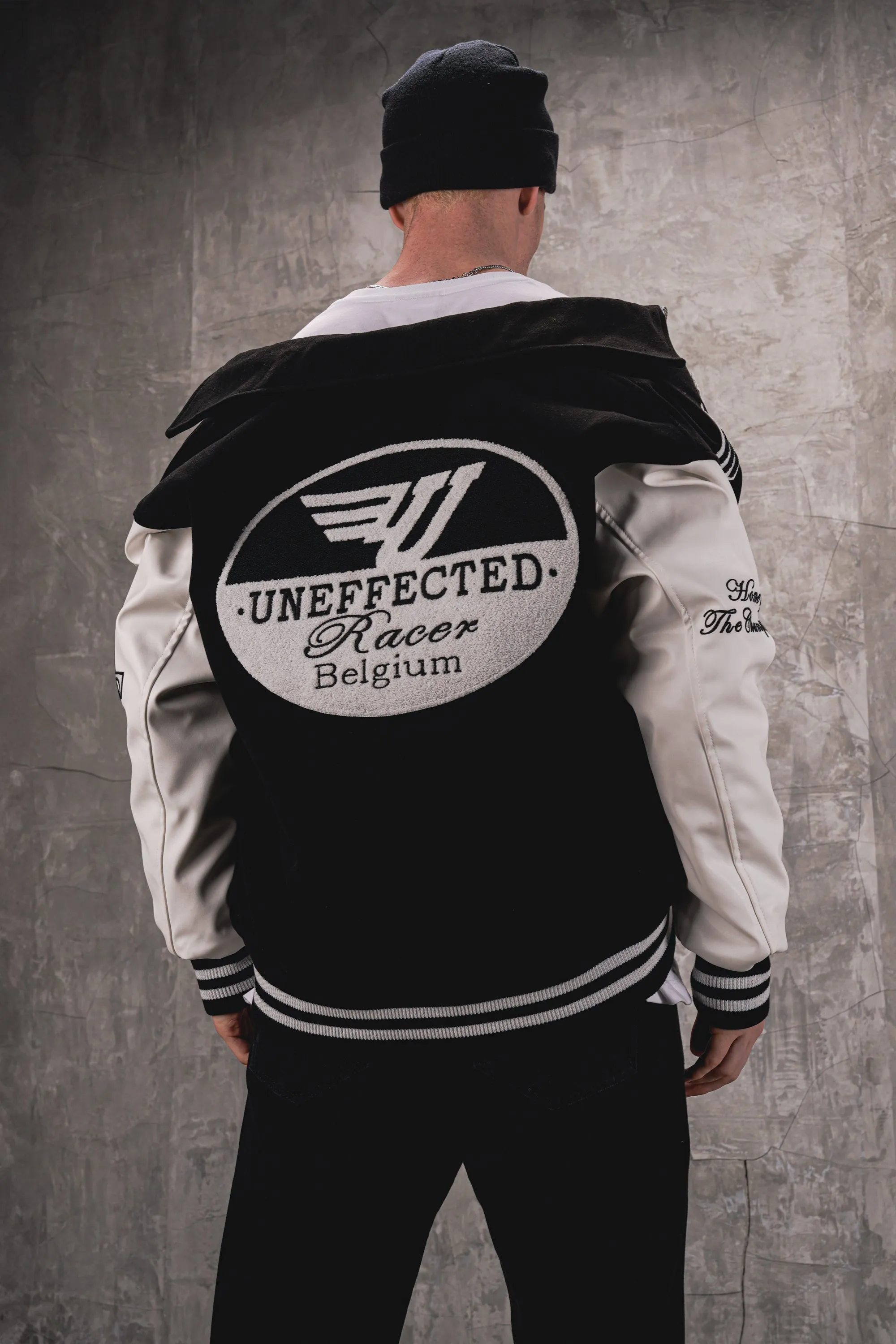 Airdrop Racer Varsity Jacket - Jet Black