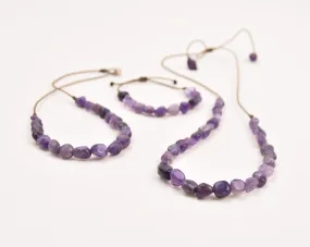 Amethyst Pebble- Bracelet, Necklace, Duet, OR the whole set!