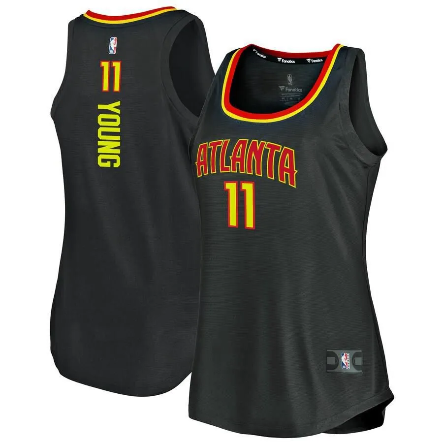 Atlanta Hawks Trae Young Fanatics Branded 2019-20 Fast Break Team Icon Jersey Womens - Black | Ireland Z0753T2