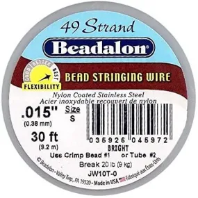 Beadalon, .015'' - 49 Strand Bright 30'