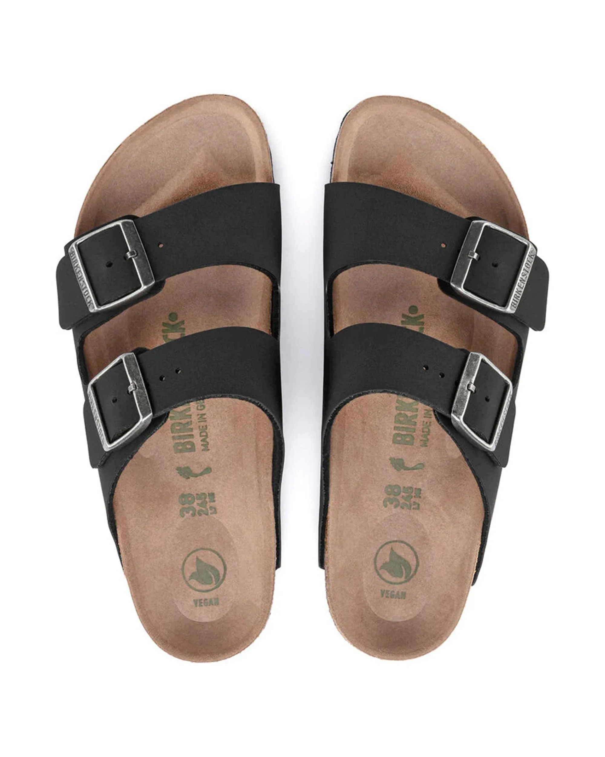 Birkenstock Arizona Earthy Black Vegan Calzata Stretta