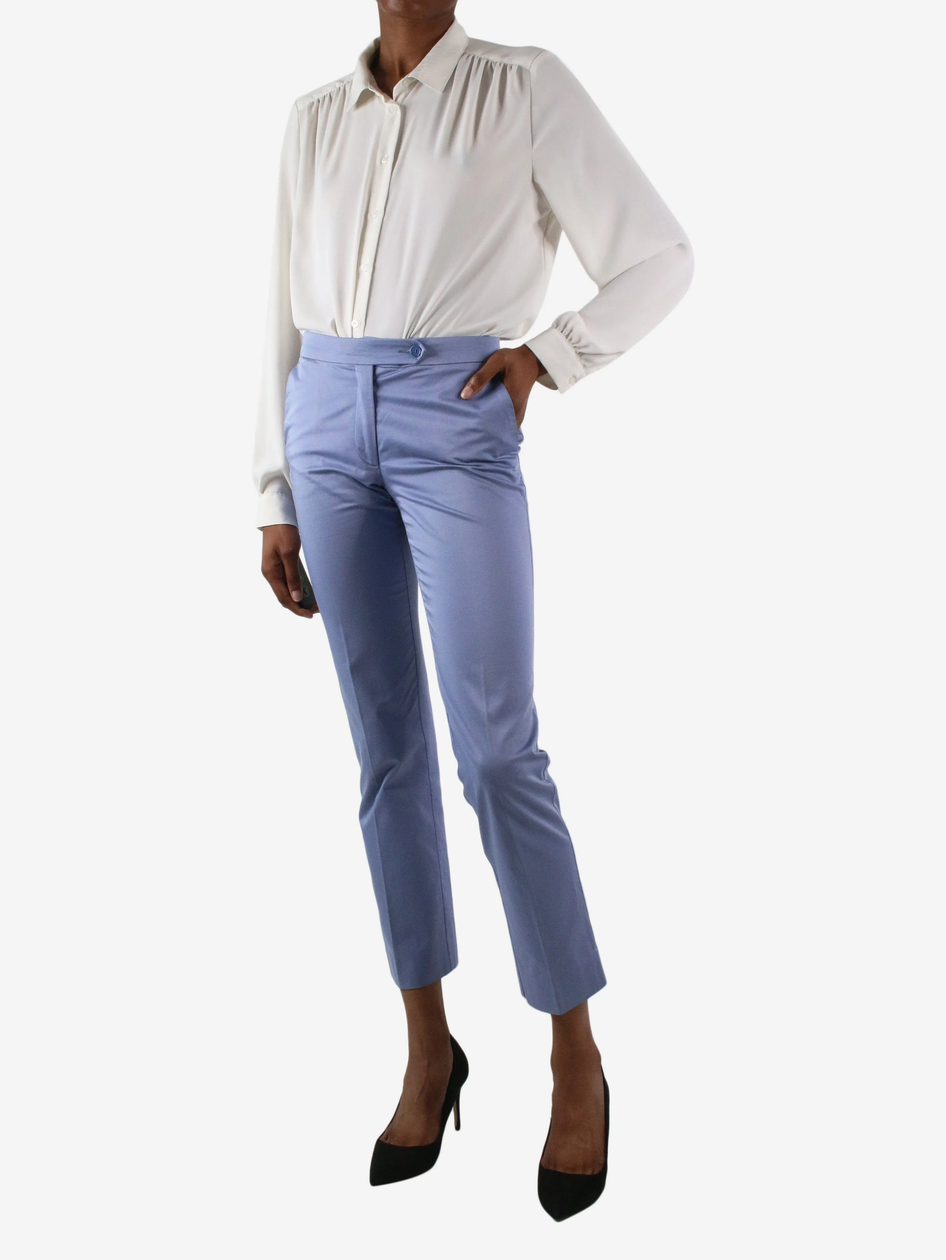 Blue low-waisted tailored trousers - size IT 38