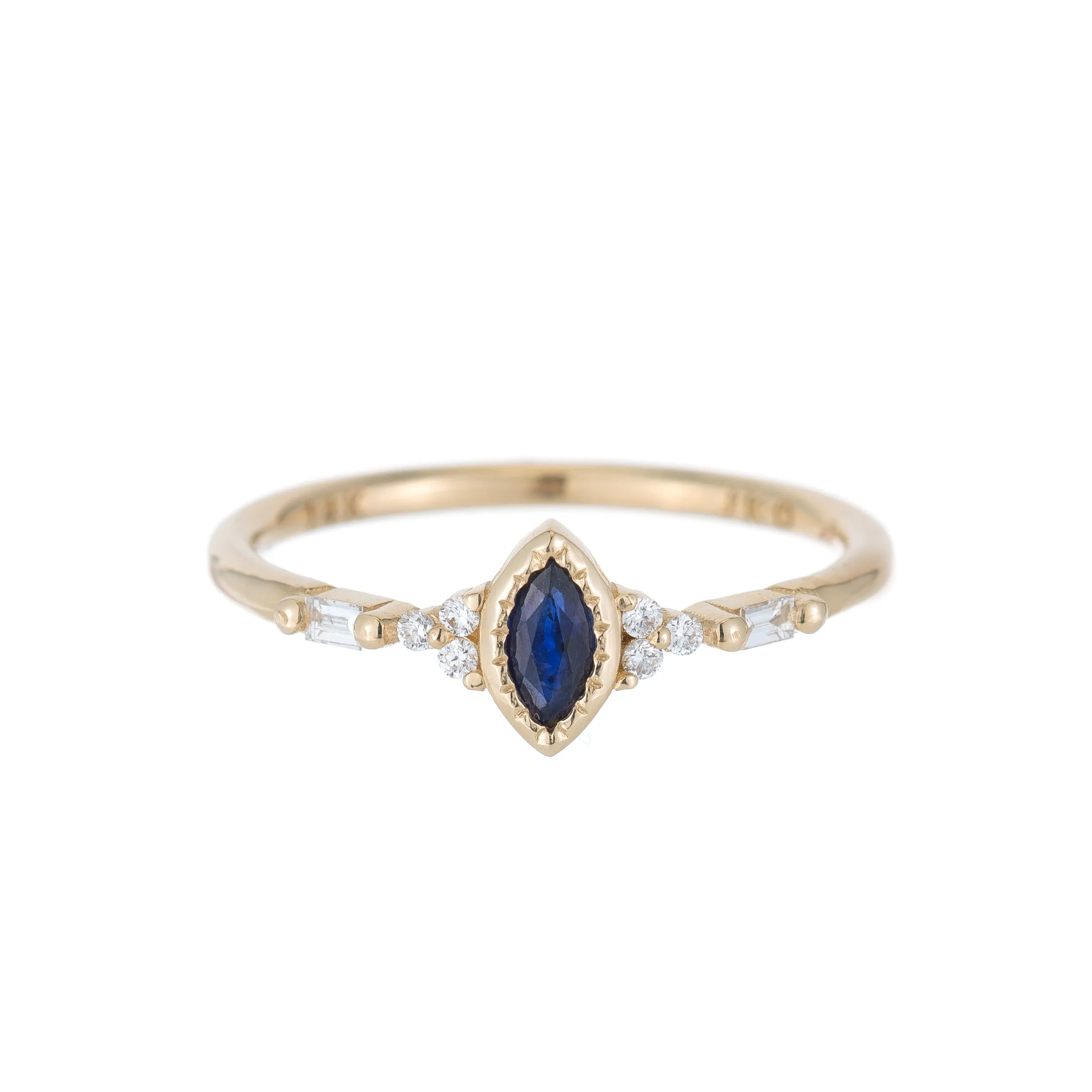 Blue Sapphire Marquise Poeme Ring