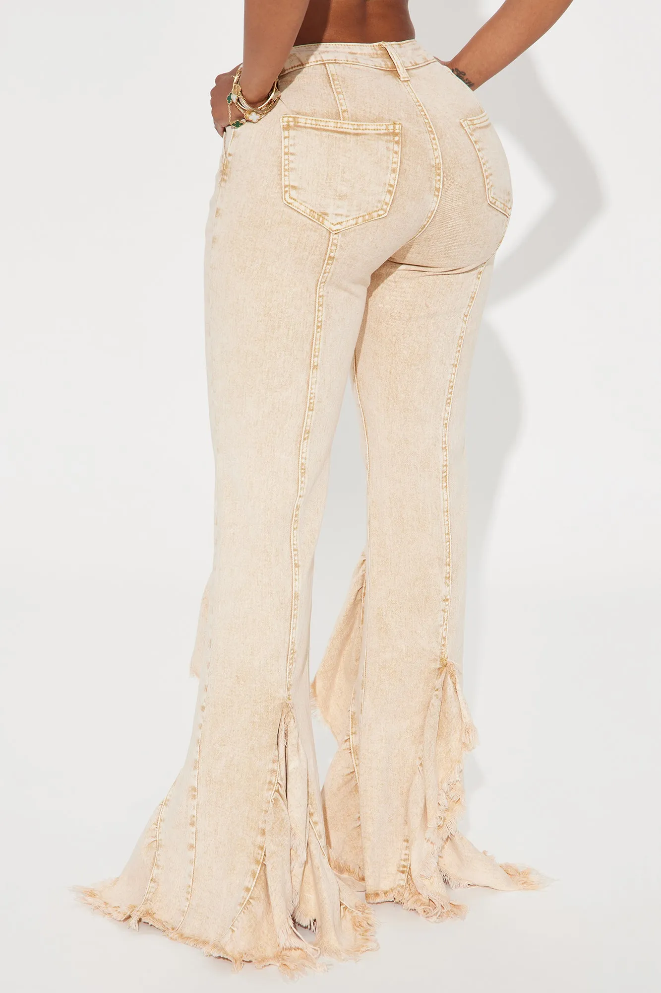 Break Free Ruffled Flare Pant - Tan