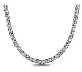 CHE 25 Carat Diamond Tennis Necklace in 14k White Gold 4 prong set BY MIKE NEKTA