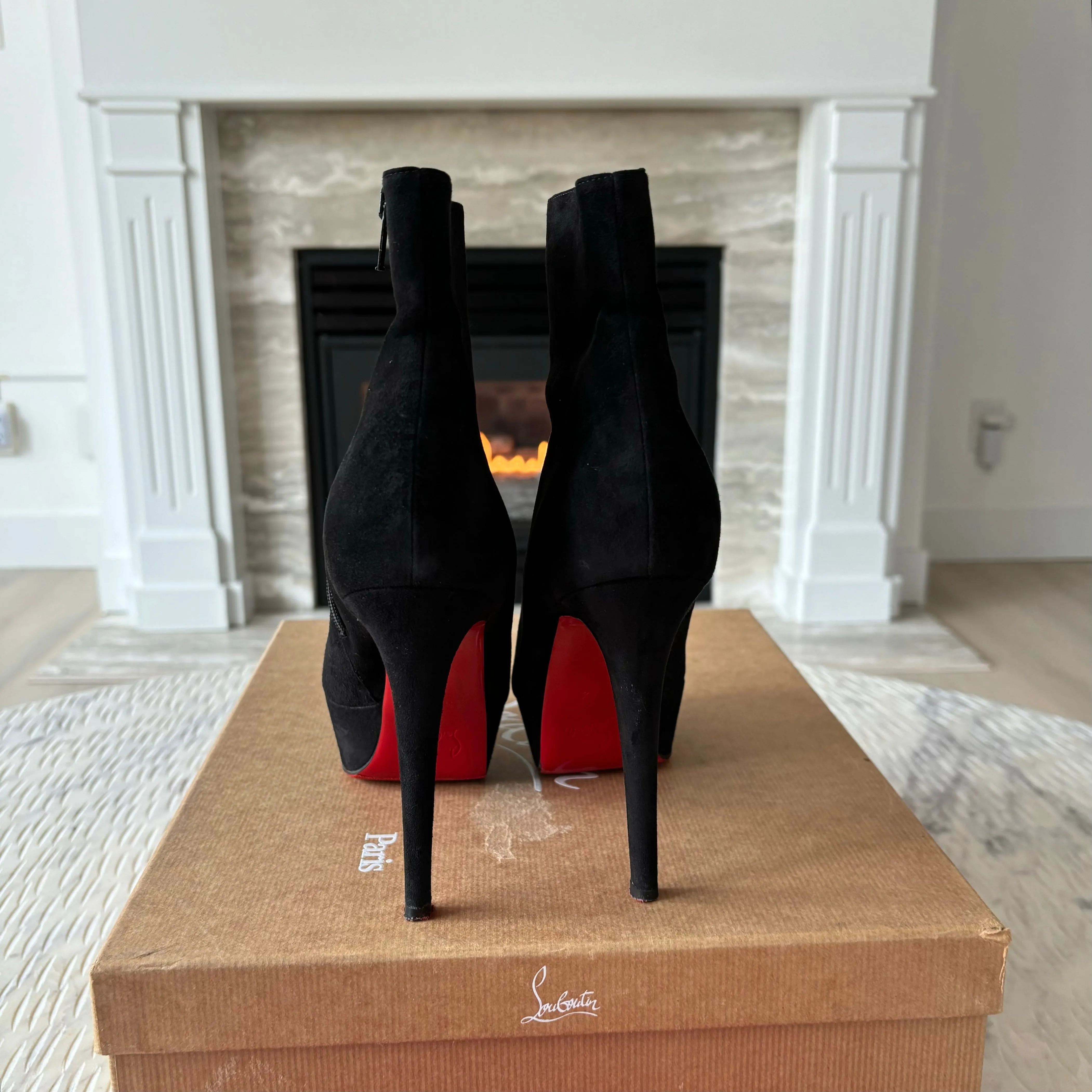 Christian Louboutin BIANCA BOOTY 120 VEAU VELOURS