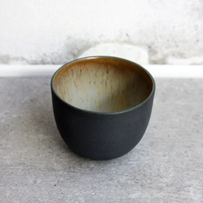 Cortado Cup, Black w/ crystal glaze (130 ml)