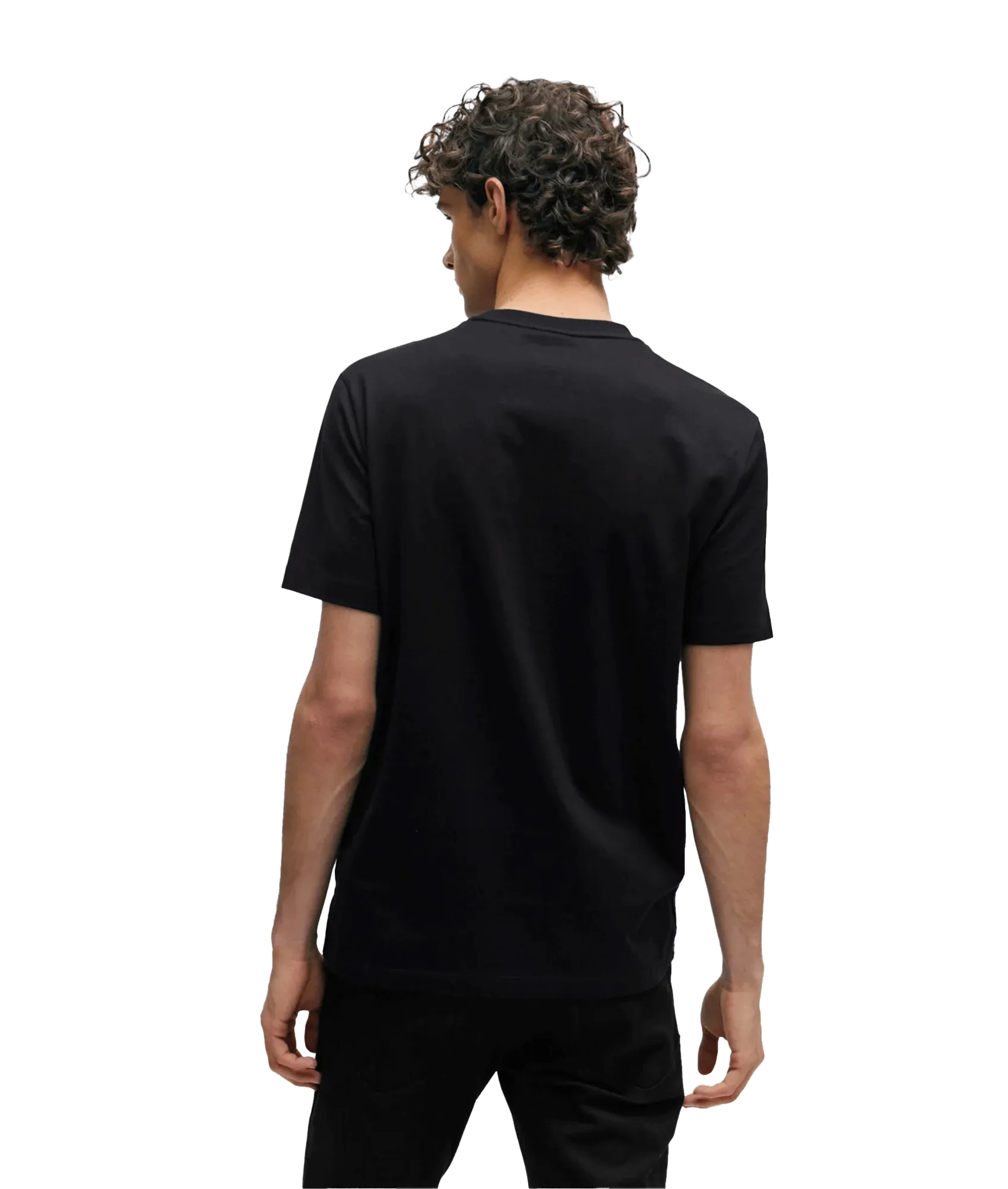 Cotton-jersey T-shirt With Logo in Signature Colours - Black