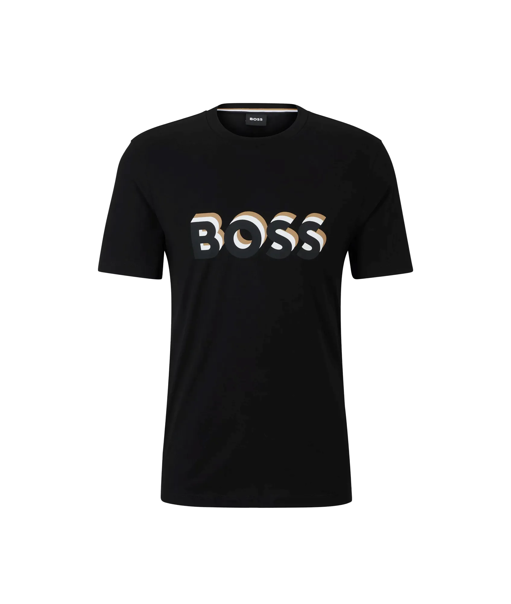 Cotton-jersey T-shirt With Logo in Signature Colours - Black