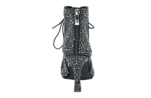 Dancin Boots with Lace and Zip Chrome with Strass