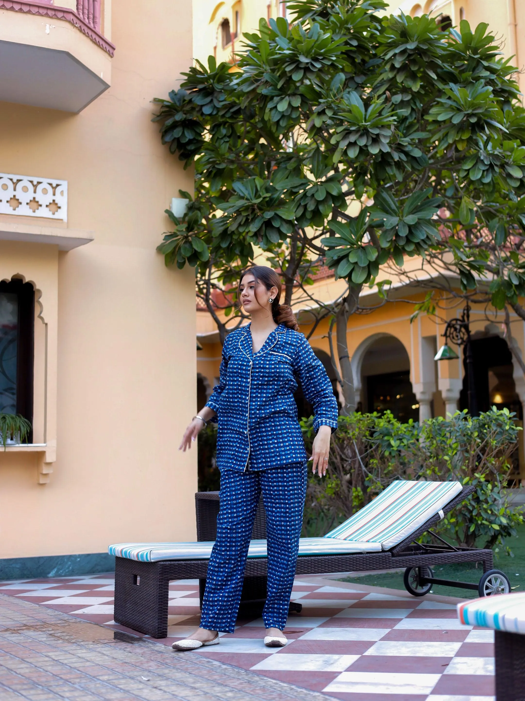 Divena Blue Printed Night suit