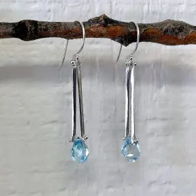 Double twist sticks earrings blue topaz