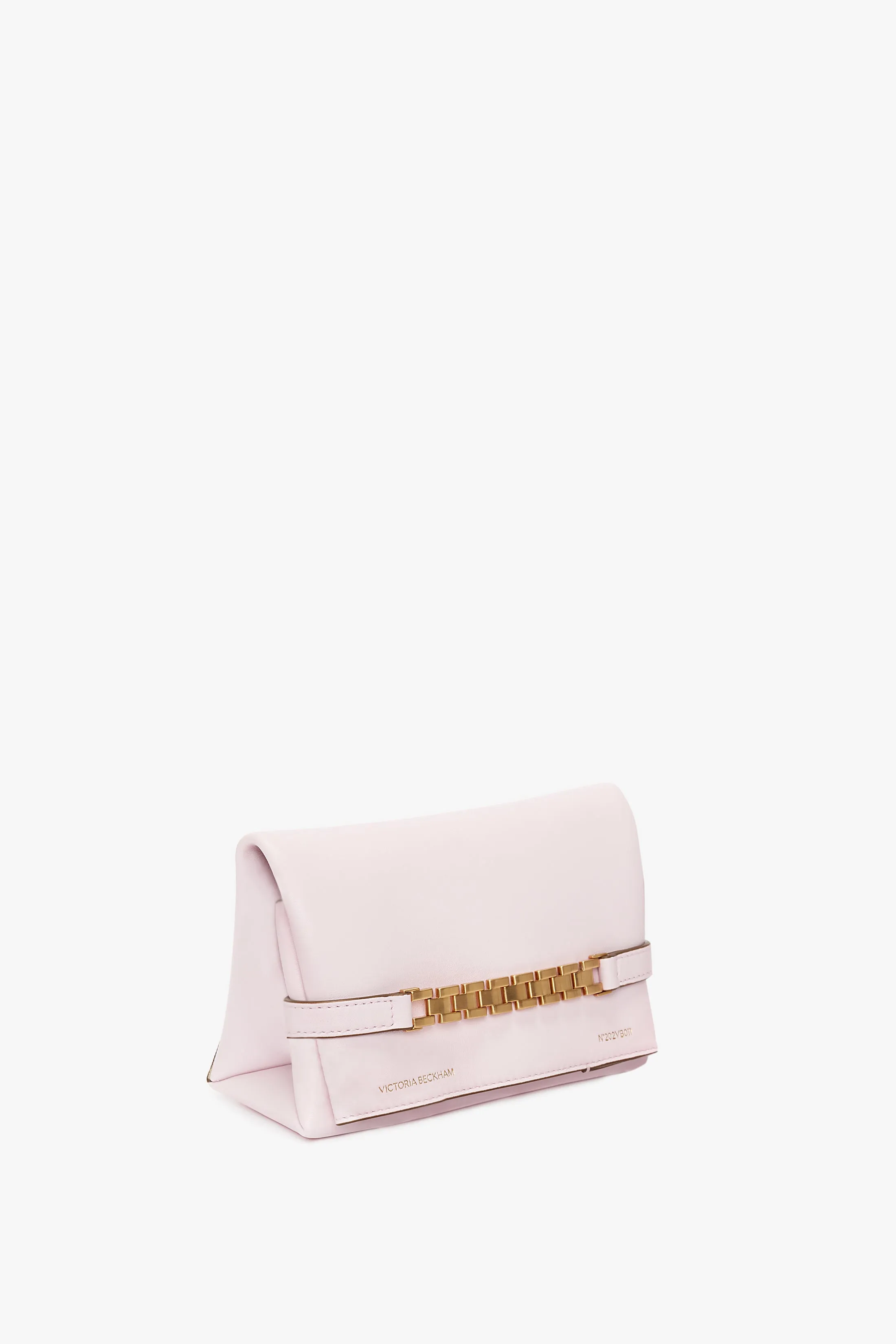 EXCLUSIVE Mini Chain Pouch With Long Strap In Bubblegum Pink Leather