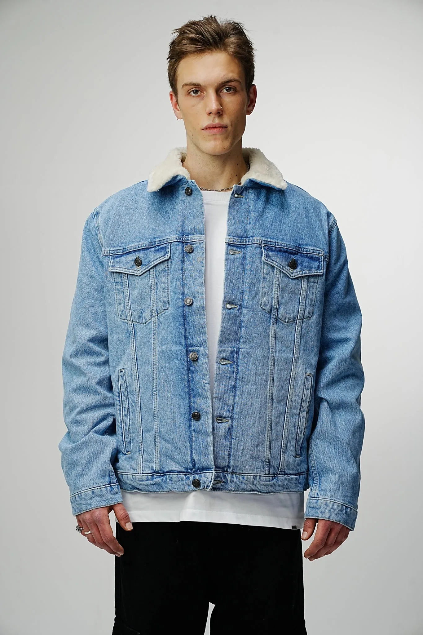 Faux Fur Premium Denim Jacket