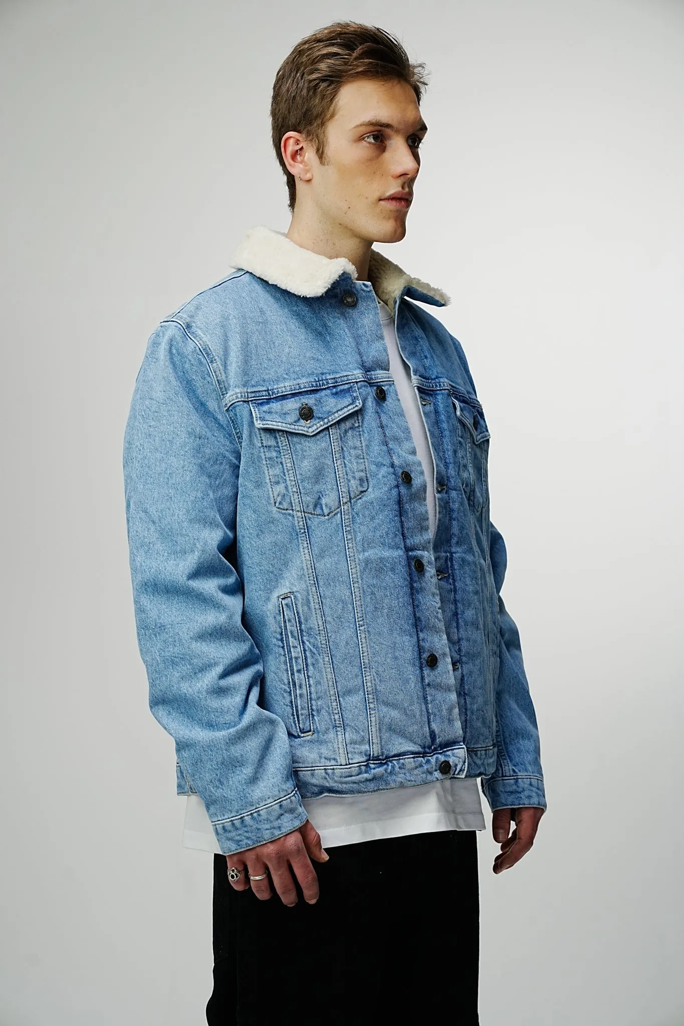 Faux Fur Premium Denim Jacket