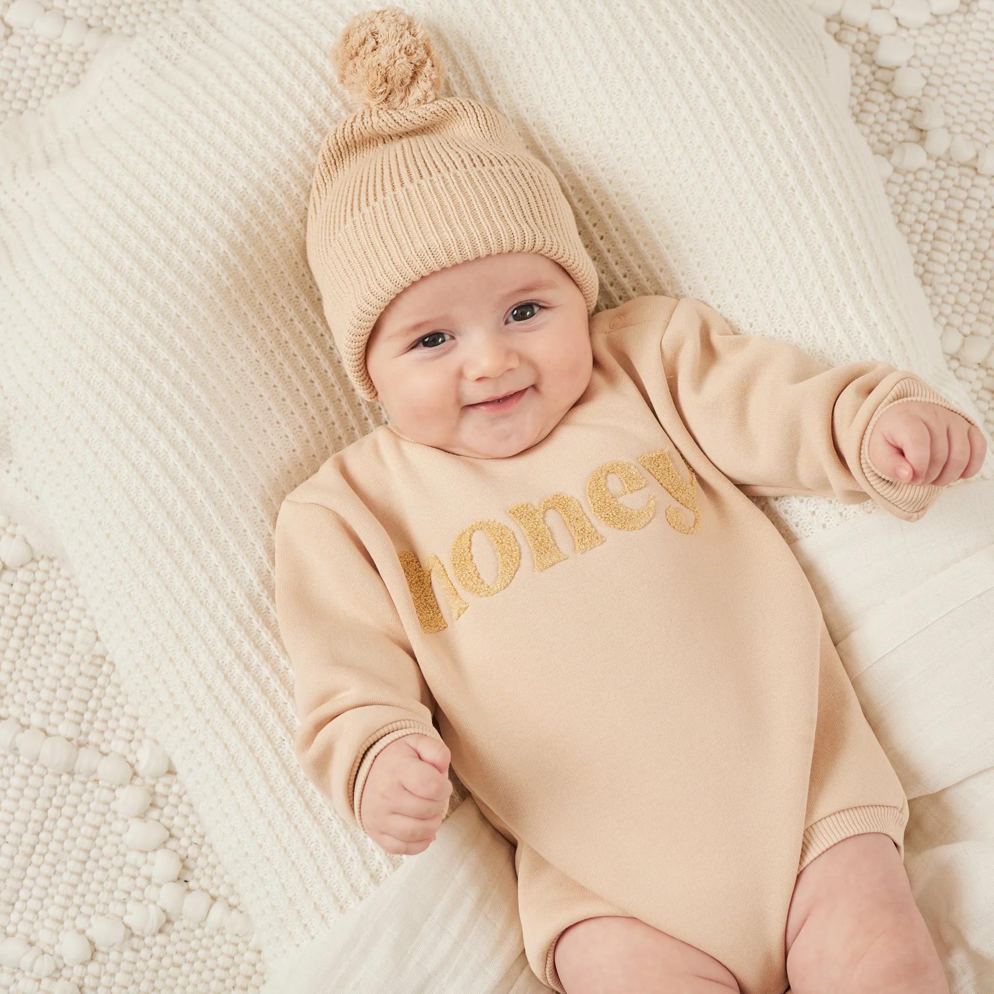 Fleece Jumper Romper - Honey