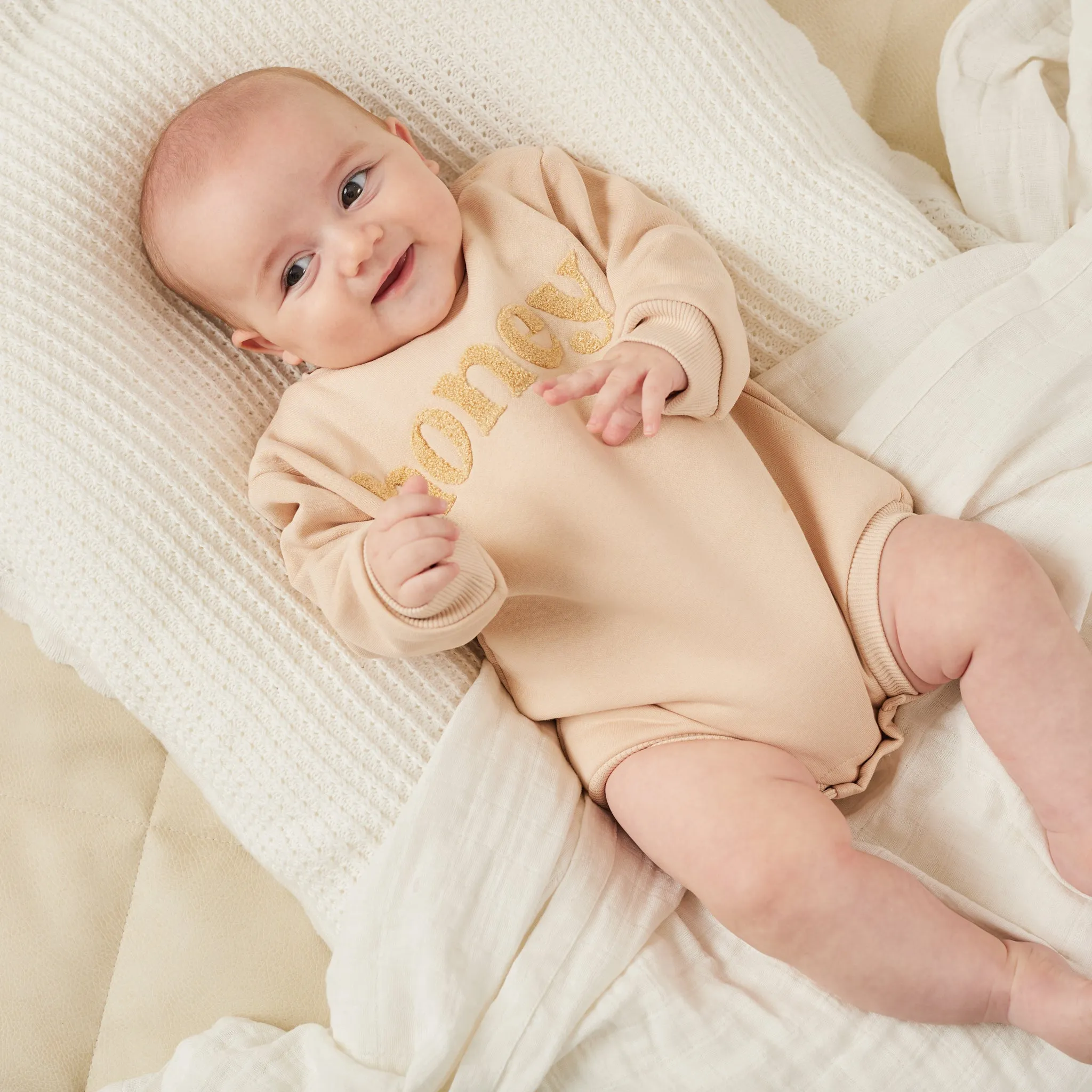 Fleece Jumper Romper - Honey