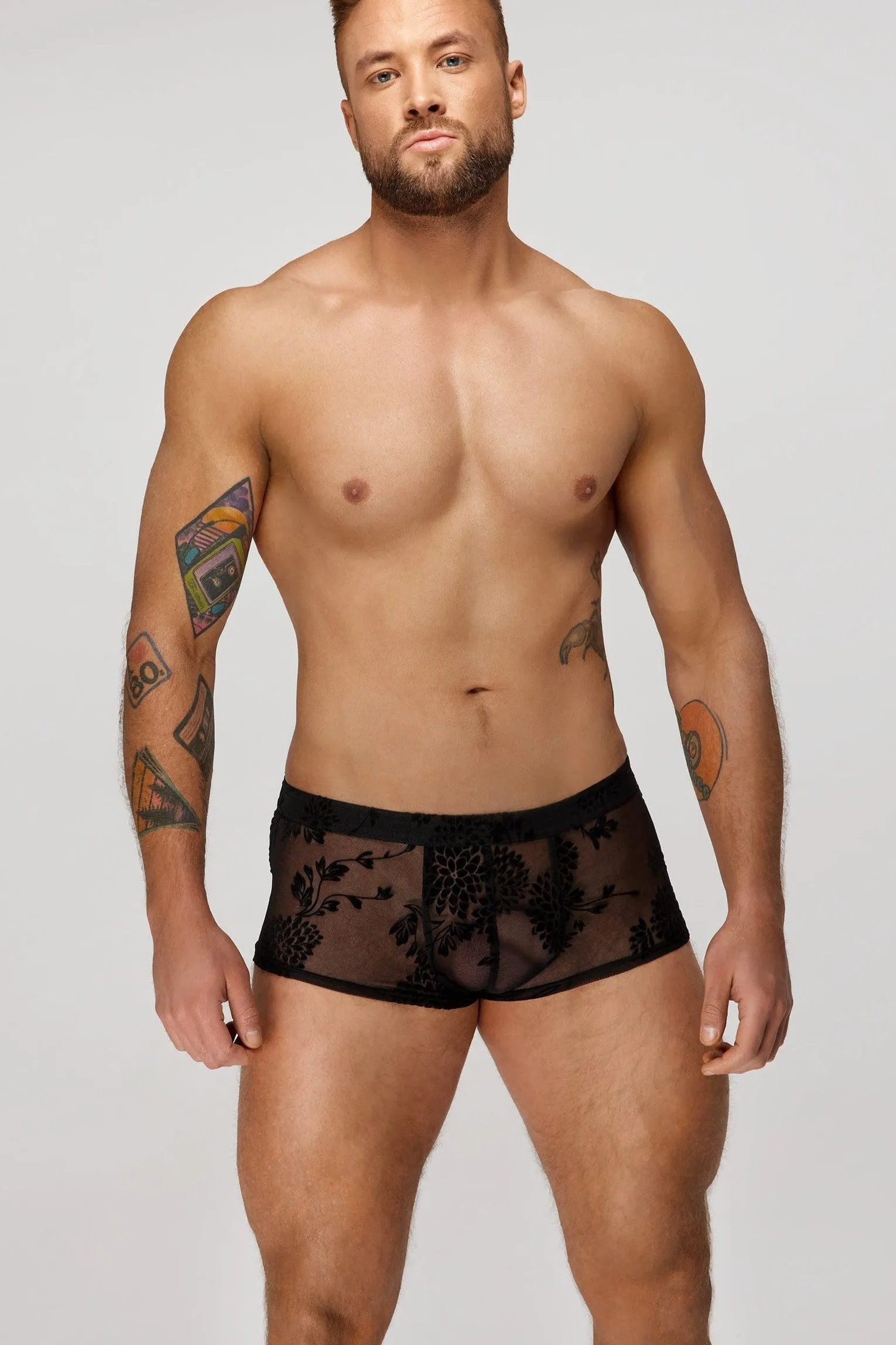 Flock Embroidery Short-Shorts