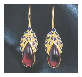 Garnet Frond Earrings