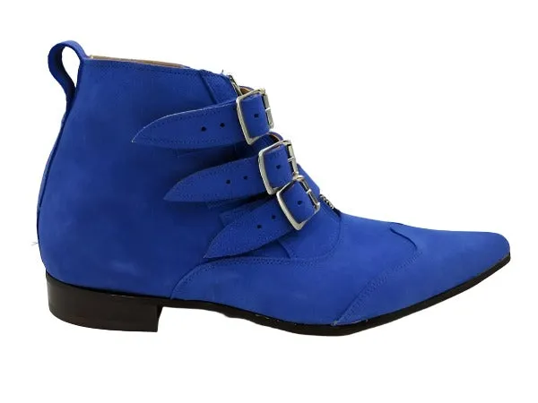 George Cox 4589 Jack 3-Strap Zip Boot Blue Suede