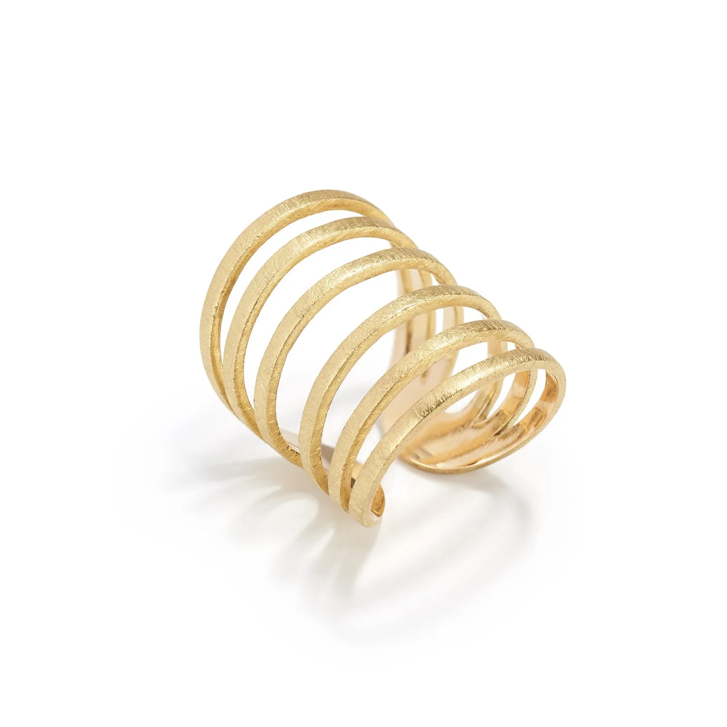 Gold 6 Round Fil Pla Ring