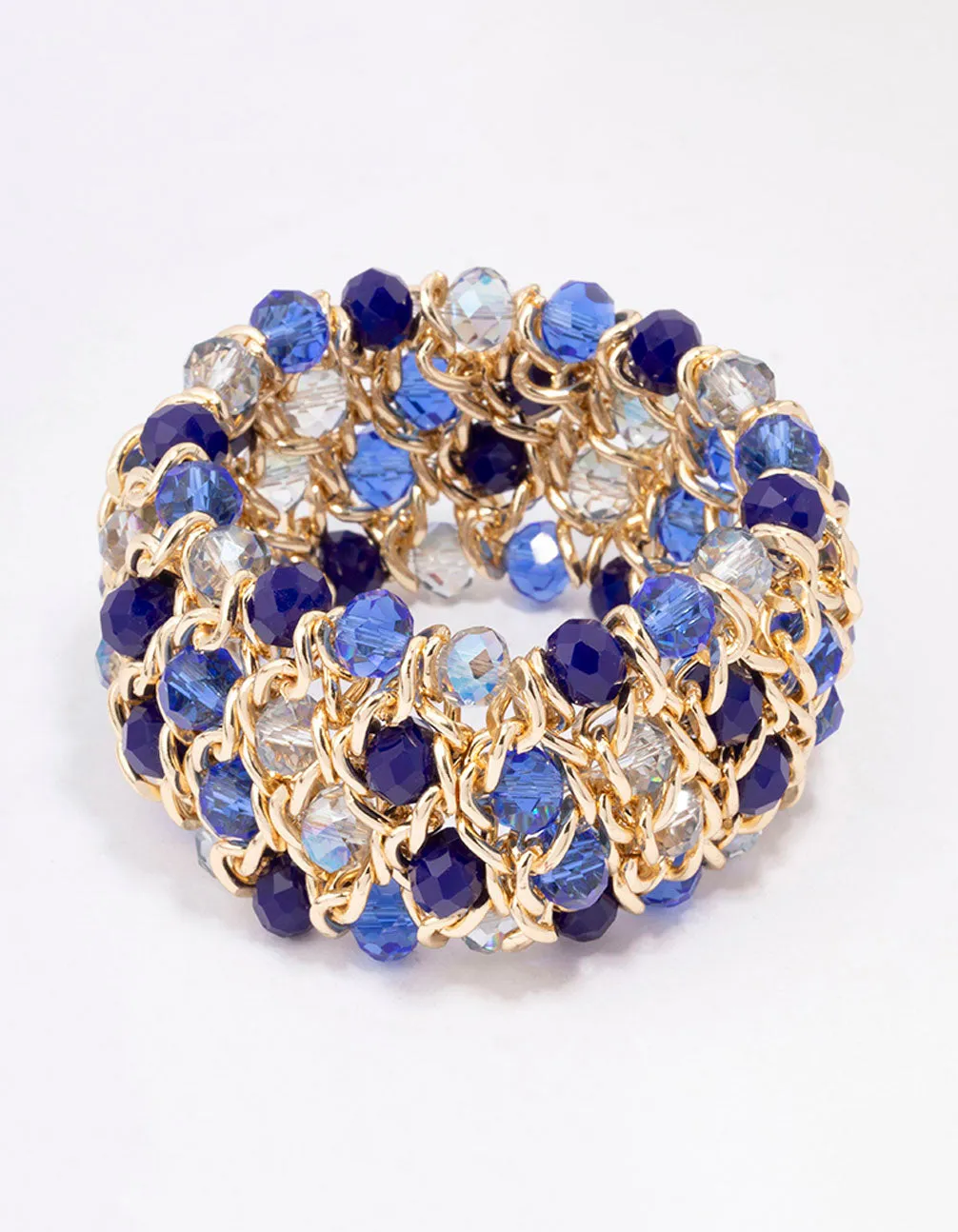 Gold Pave Multi-Stone Statement Bangle