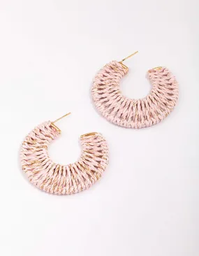 Gold Wide Wrapped Hoop Earrings