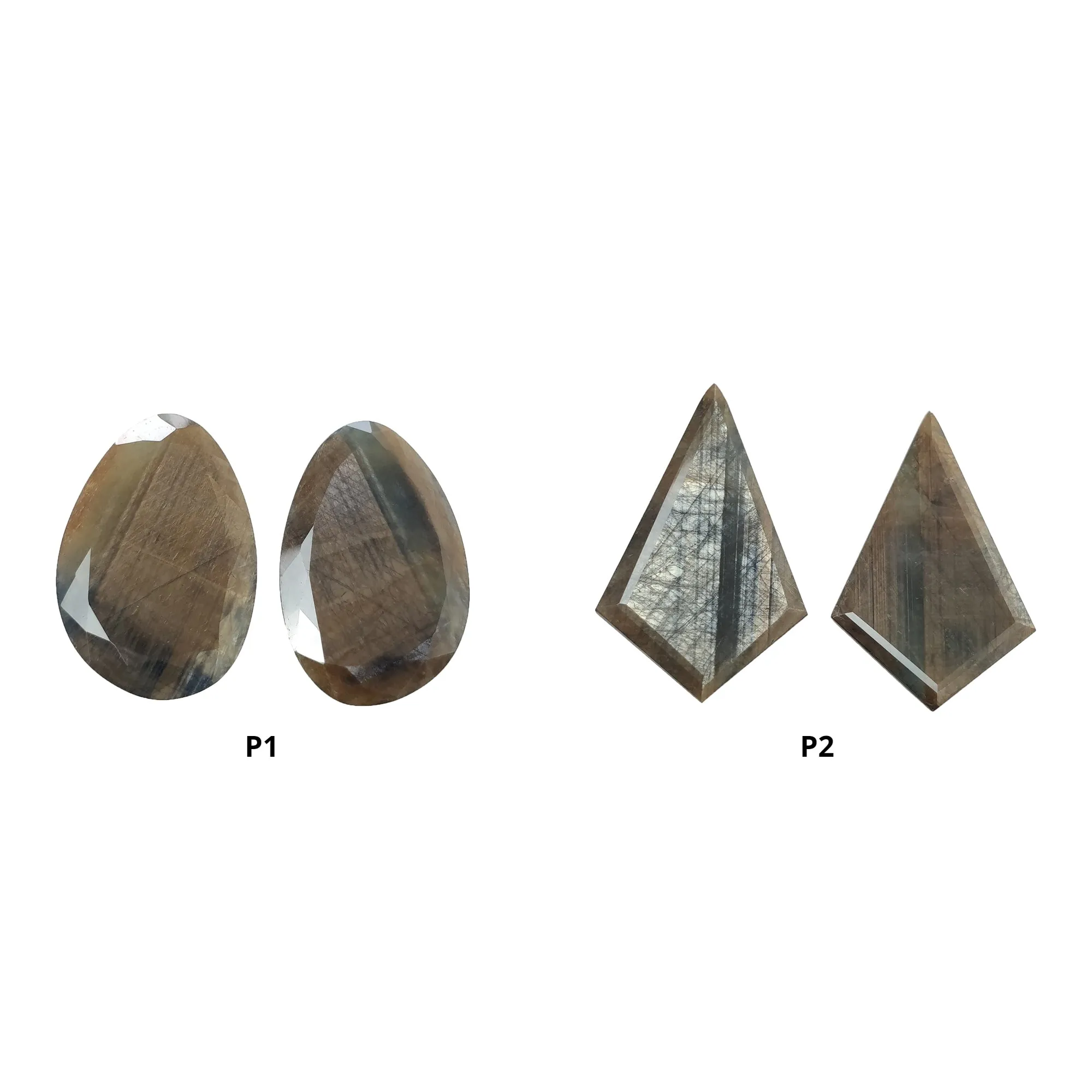 Golden Brown Chocolate Sapphire Gemstone Normal Cut : Natural Untreated Sheen Sapphire Uneven Egg Shape Pairs