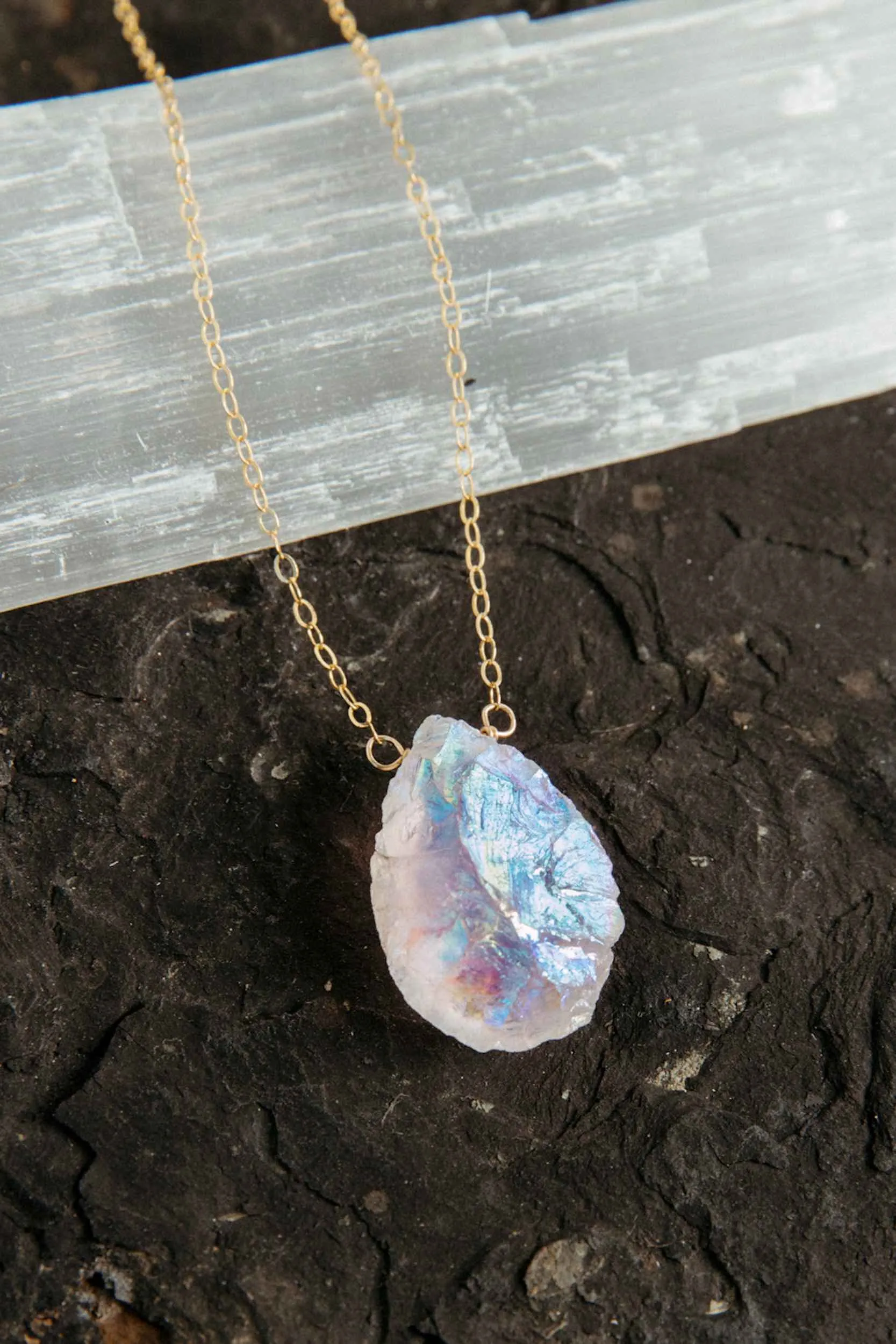 Good Vibes Aura Quartz Necklace