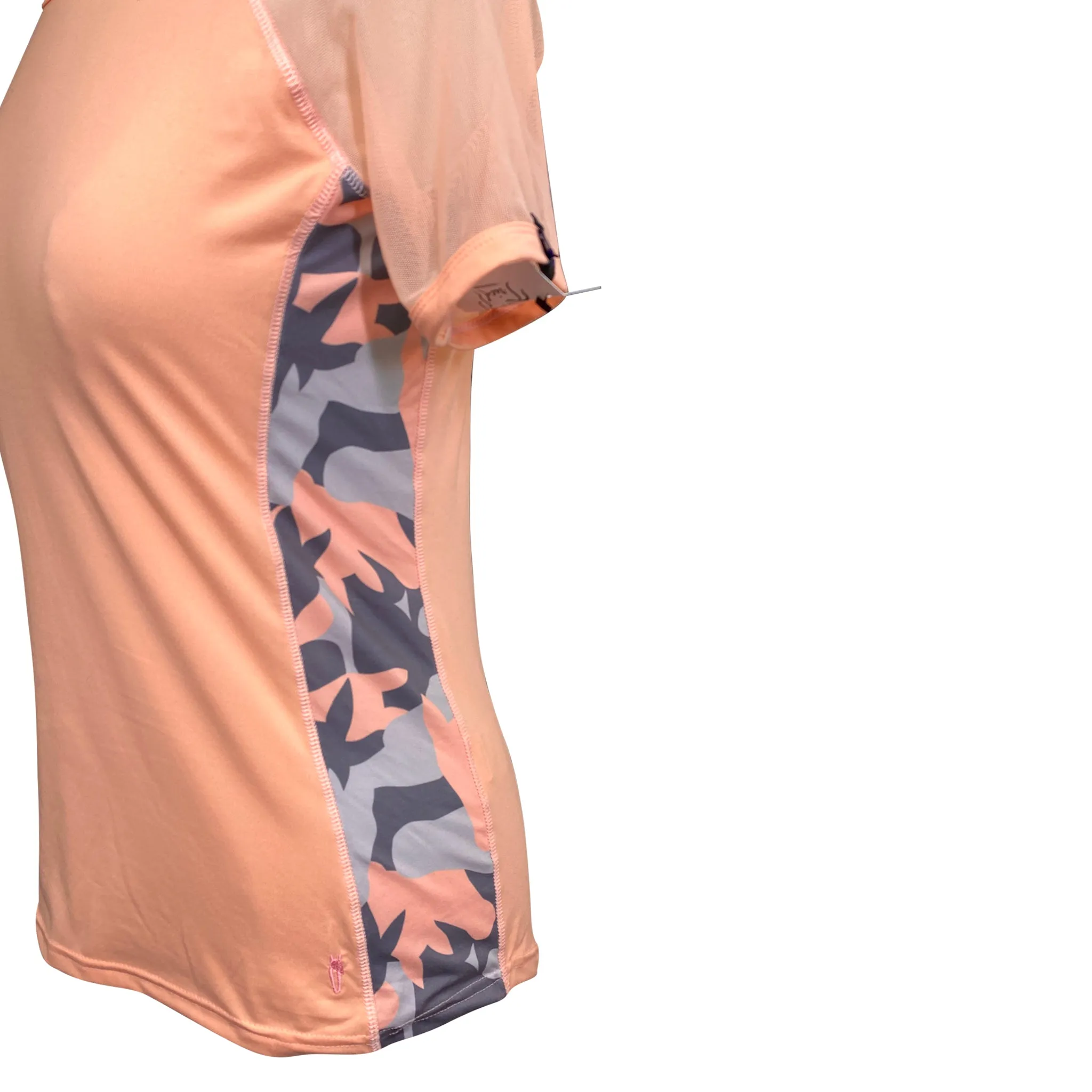 Irideon Short Sleeve Shirt in Peach Pony Camo - Women's Small