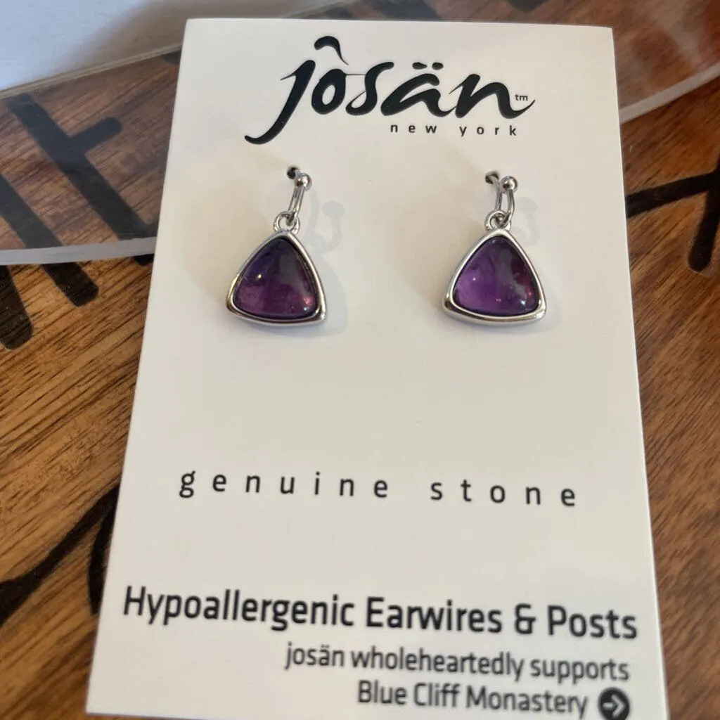 Josan HYPO Platinum Amethyst Crystal Earrings