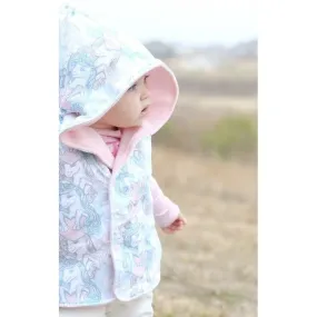 Kids Reversible Bodywarmer | Organic Candy Unicorns