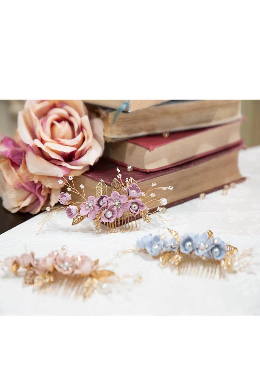 La Floraison Hair Comb (Mauve)