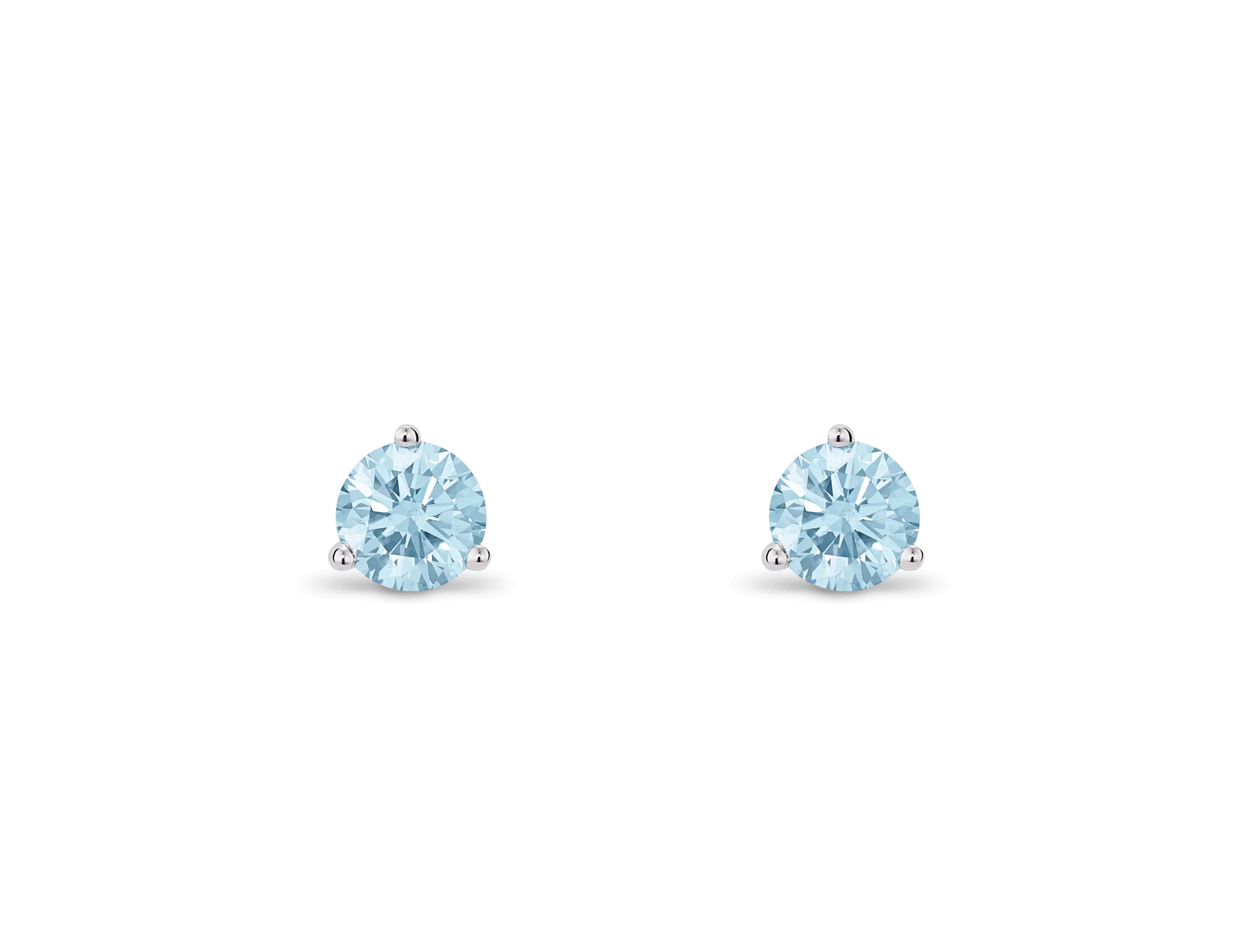 Lab-Grown Diamond ct. tw. Round Brilliant Solitaire Studs | Blue