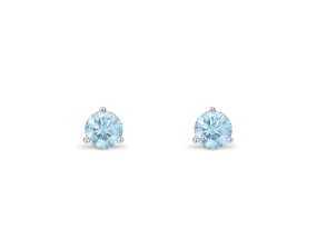 Lab-Grown Diamond ct. tw. Round Brilliant Solitaire Studs | Blue