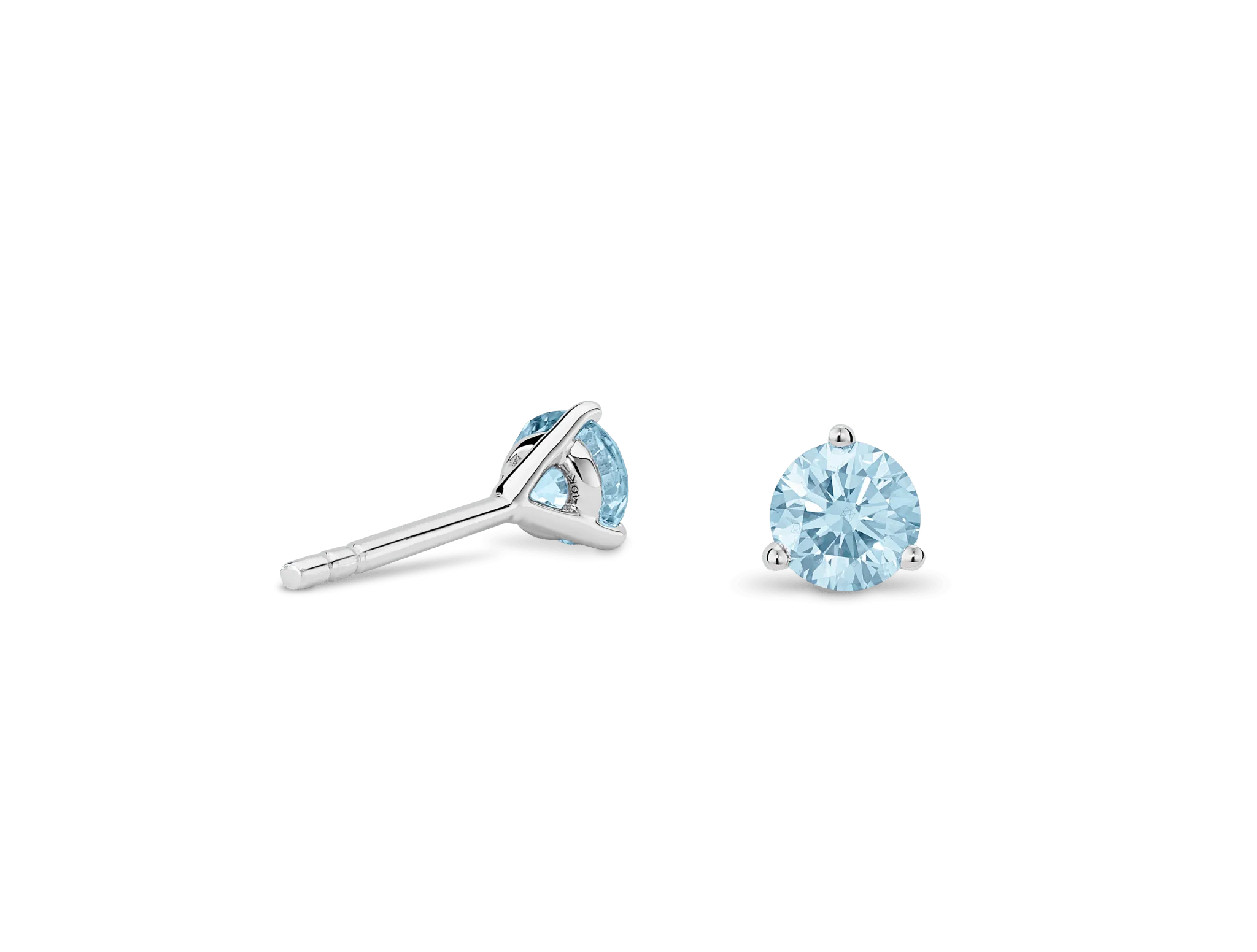 Lab-Grown Diamond ct. tw. Round Brilliant Solitaire Studs | Blue