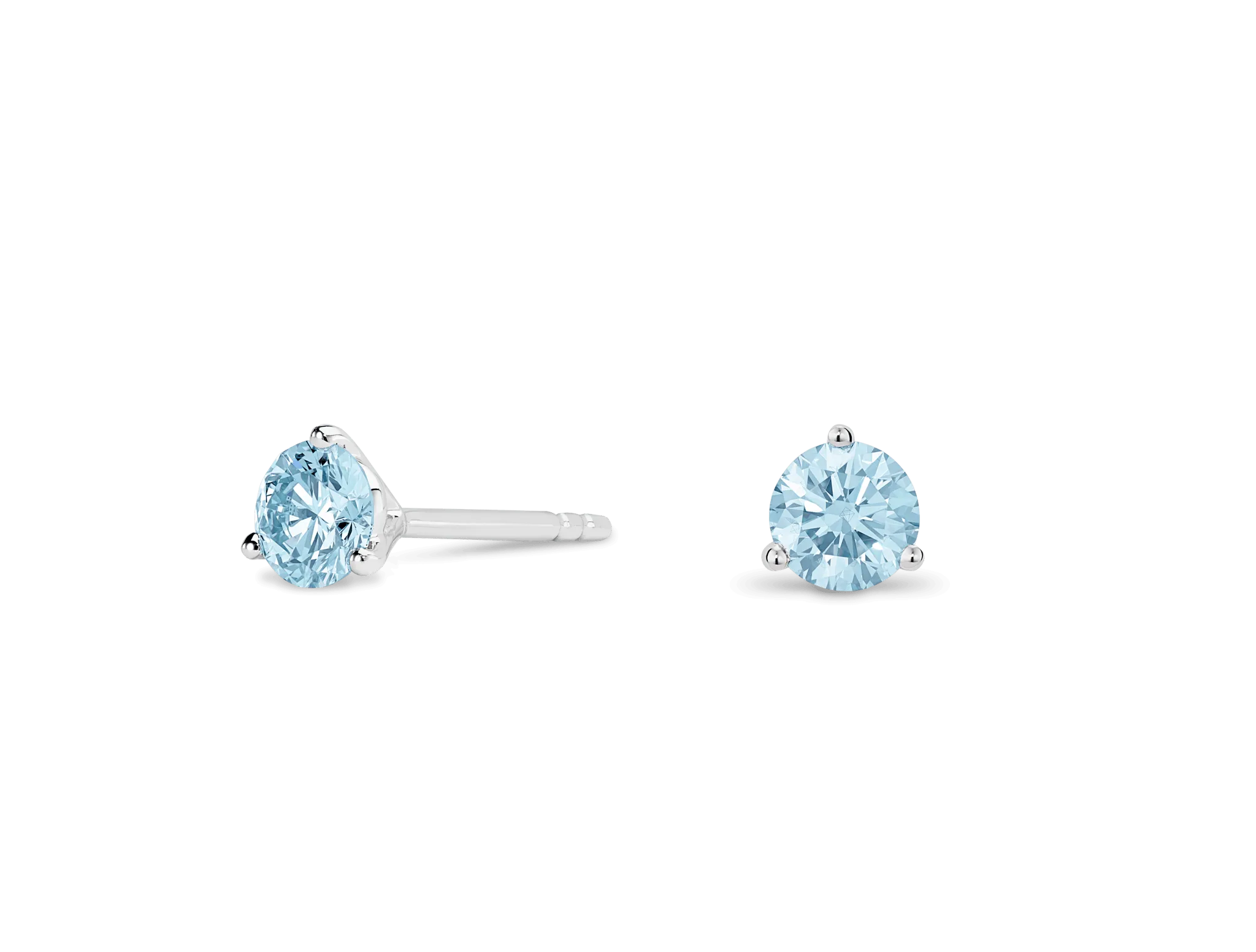 Lab-Grown Diamond ct. tw. Round Brilliant Solitaire Studs | Blue