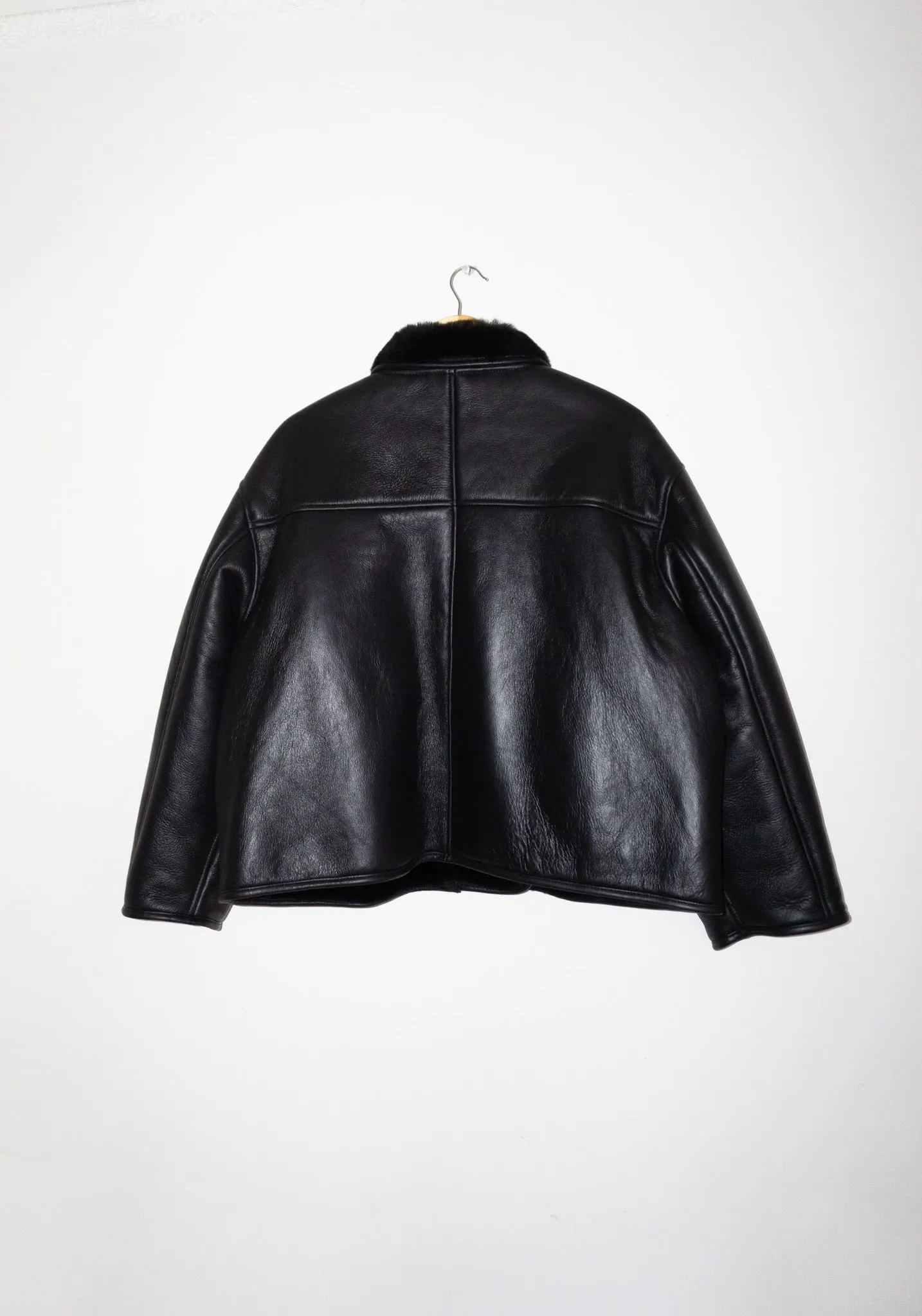 Leather Flying Jacket in Black