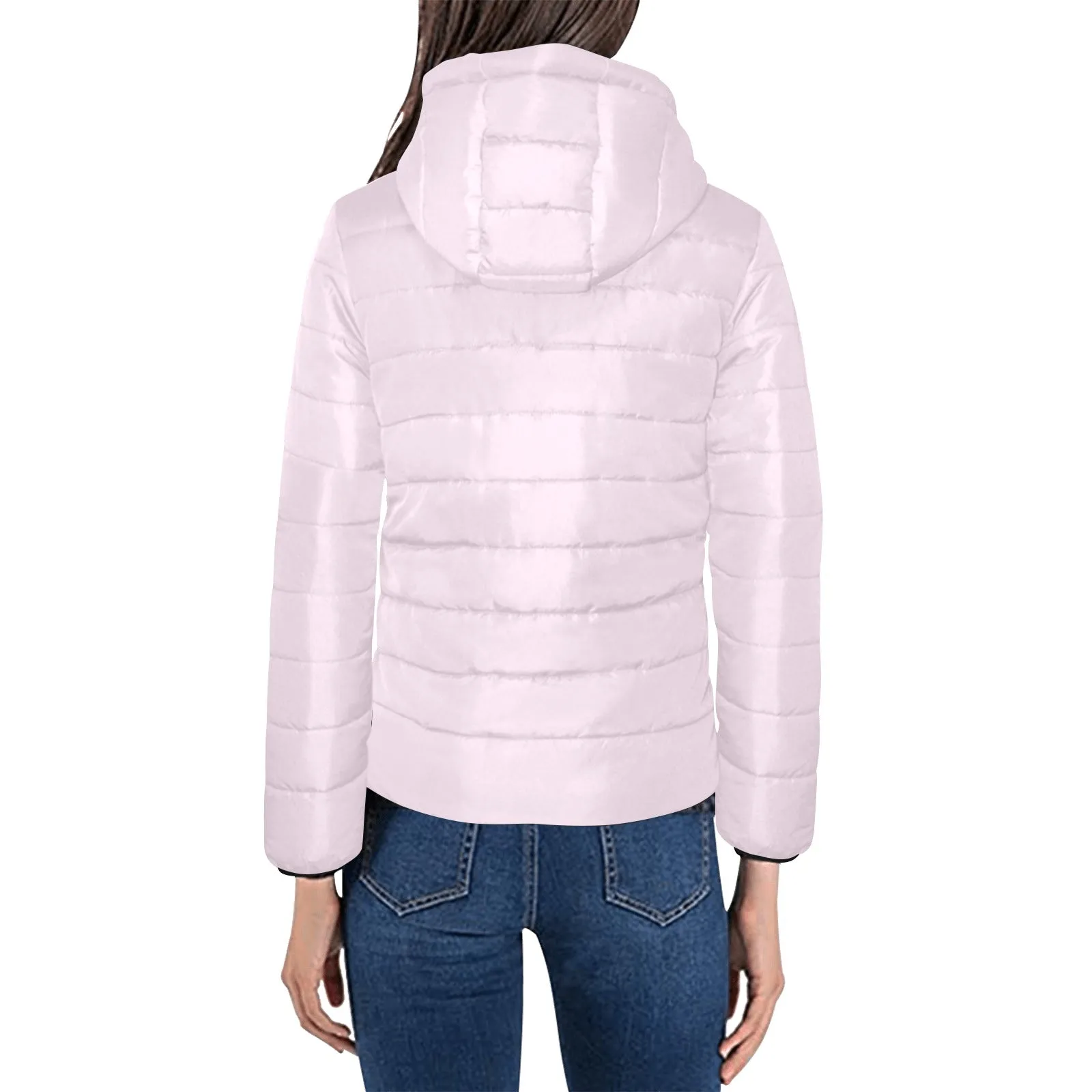 Light PInk Women's Padded Hooded Jacket