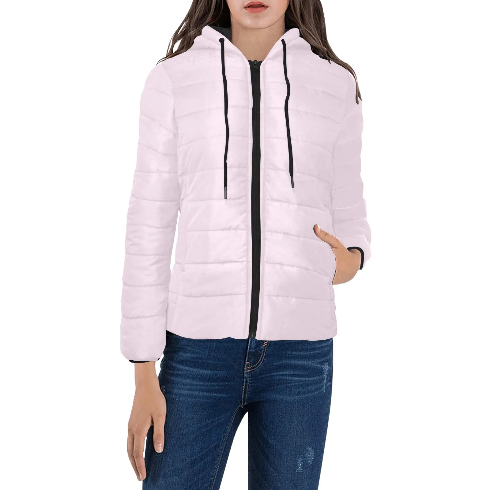 Light PInk Women's Padded Hooded Jacket