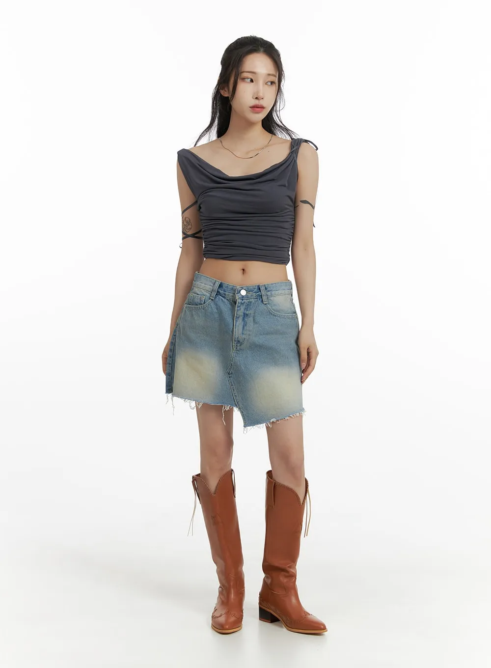 Light Washed Mini Denim Skirt CM405