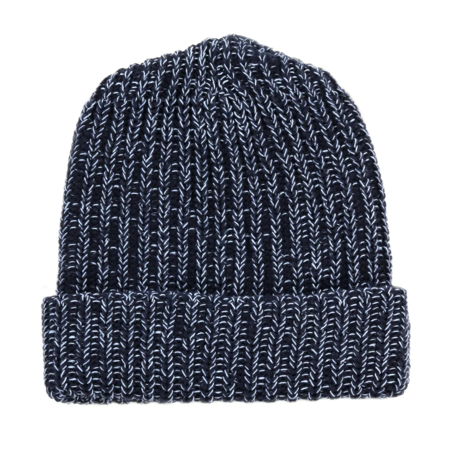 LITE YEAR 2 TONE COTTON BEANIE NAVY / LT BLUE