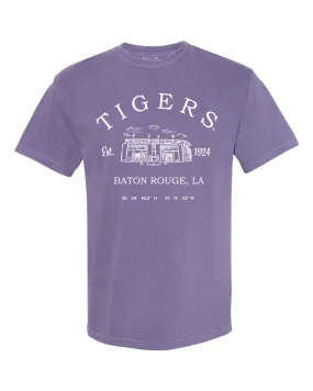 LSU Tigers Stadium Coordinates Violet Tee